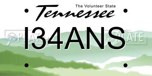 I34ANS Tennessee License Plate