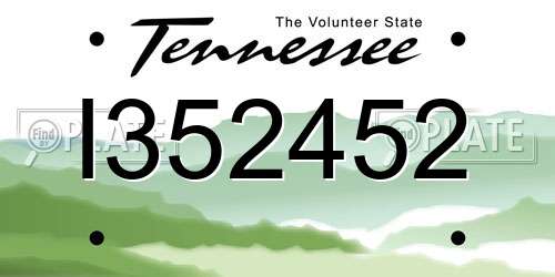 I352452 Tennessee License Plate