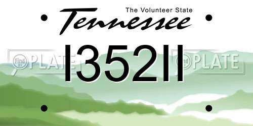 I352II Tennessee License Plate