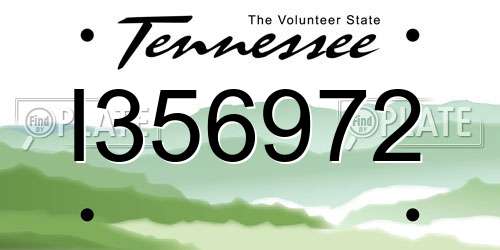 I356972 Tennessee License Plate