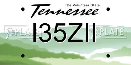 I35ZII Tennessee License Plate
