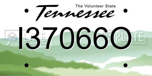 I37066O Tennessee License Plate