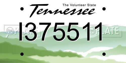 I375511 Tennessee License Plate