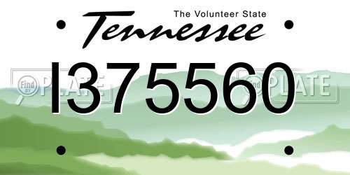 I375560 Tennessee License Plate