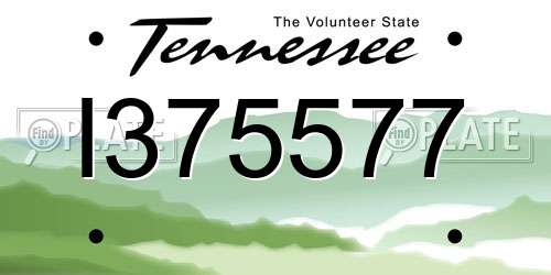 I375577 Tennessee License Plate