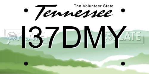 I37DMY Tennessee License Plate