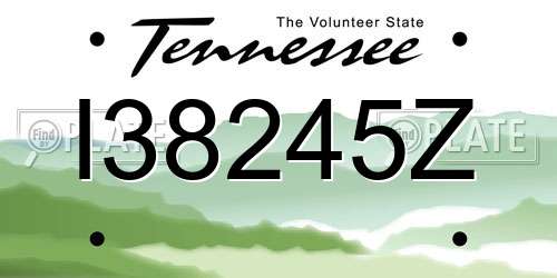 I38245Z Tennessee License Plate