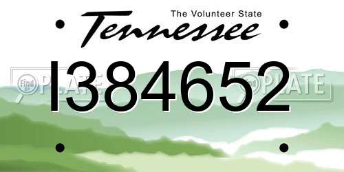 I384652 Tennessee License Plate
