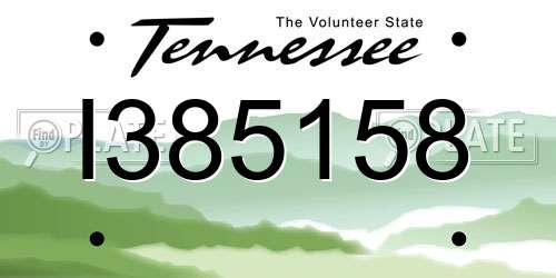 I385158 Tennessee License Plate
