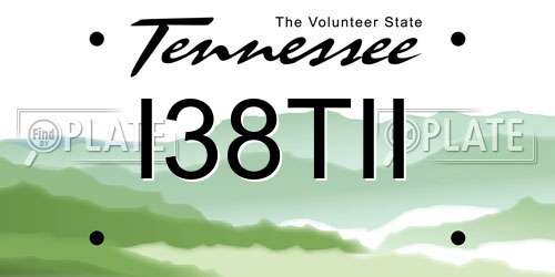 I38TII Tennessee License Plate