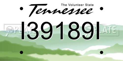 I39189I Tennessee License Plate