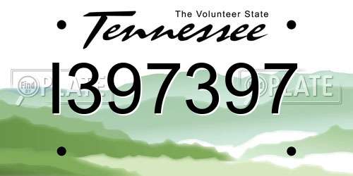 I397397 Tennessee License Plate