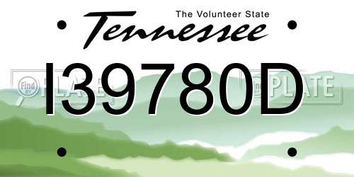 I39780D Tennessee License Plate
