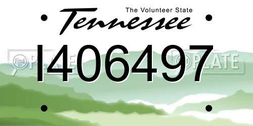 I406497 Tennessee License Plate