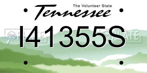 I41355S Tennessee License Plate