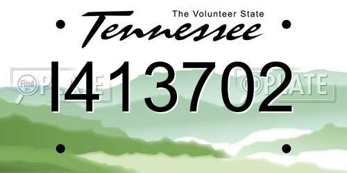I413702 Tennessee License Plate