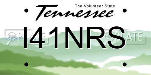 I41NRS Tennessee License Plate