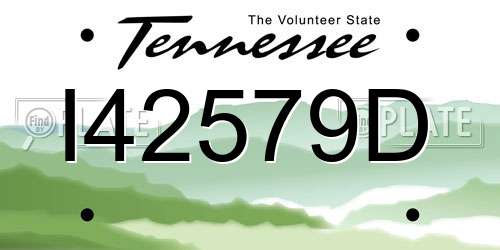 I42579D Tennessee License Plate