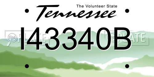 I43340B Tennessee License Plate