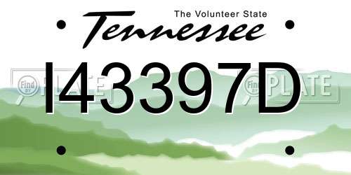 I43397D Tennessee License Plate