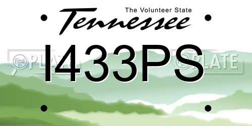 I433PS Tennessee License Plate