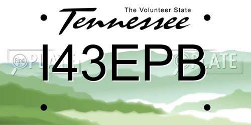 I43EPB Tennessee License Plate