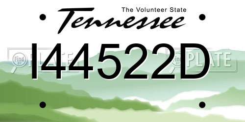 I44522D Tennessee License Plate
