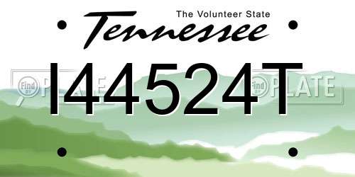 I44524T Tennessee License Plate