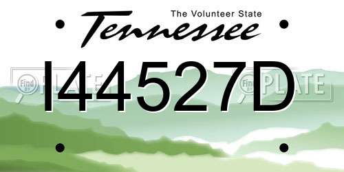 I44527D Tennessee License Plate