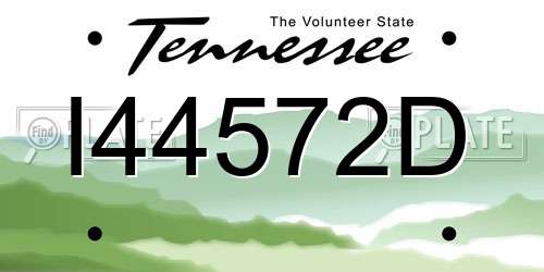 I44572D Tennessee License Plate