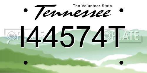 I44574T Tennessee License Plate