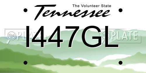 I447GL Tennessee License Plate