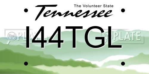 I44TGL Tennessee License Plate