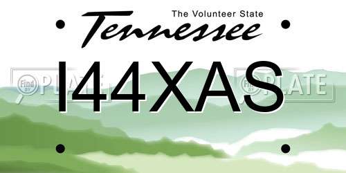 I44XAS Tennessee License Plate
