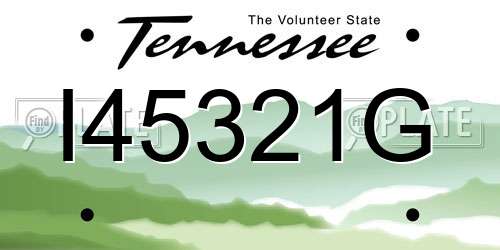 I45321G Tennessee License Plate