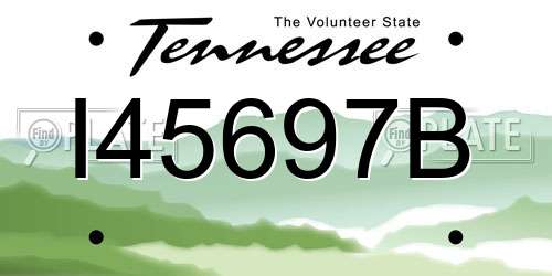 I45697B Tennessee License Plate