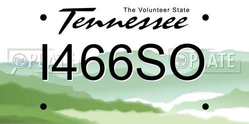 I466SO Tennessee License Plate