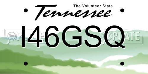 I46GSQ Tennessee License Plate