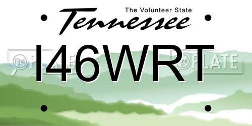 I46WRT Tennessee License Plate