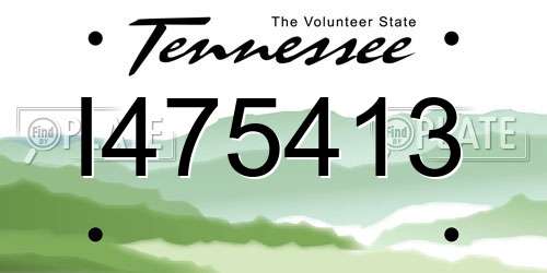 I475413 Tennessee License Plate