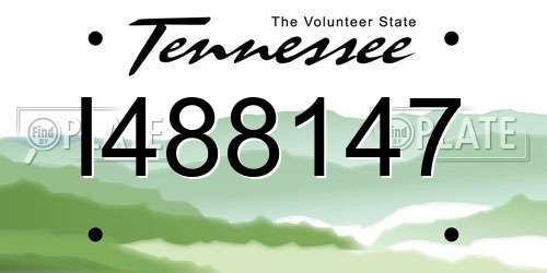 I488147 Tennessee License Plate