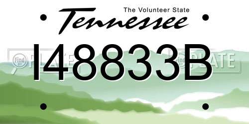 I48833B Tennessee License Plate