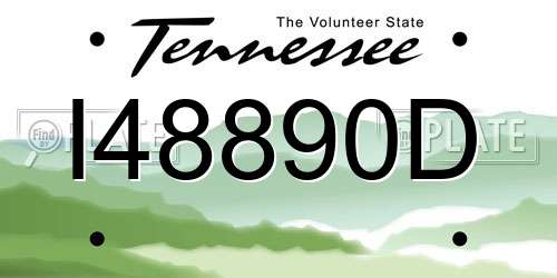 I48890D Tennessee License Plate