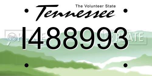 I488993 Tennessee License Plate
