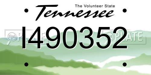 I490352 Tennessee License Plate