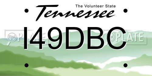 I49DBC Tennessee License Plate