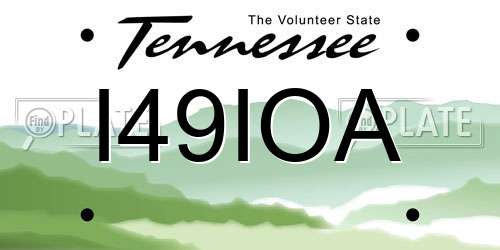 I49IOA Tennessee License Plate