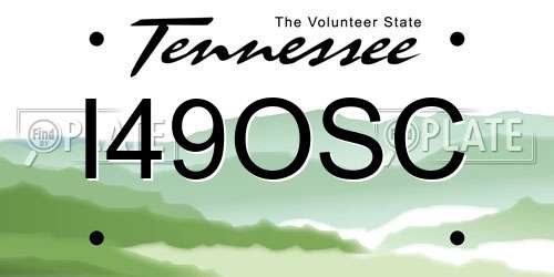 I49OSC Tennessee License Plate