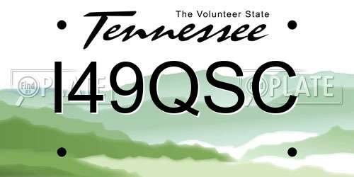 I49QSC Tennessee License Plate