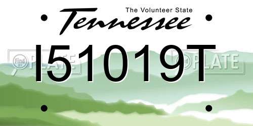 I51019T Tennessee License Plate